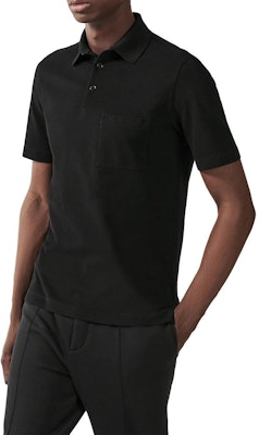 에르메스 SS23 블랙 솔리드 컬러 캐주얼 반팔 폴로 셔츠 H072325HA023 Sizing 에르메스 SS23 블랙 솔리드 컬러 캐주얼 반팔 폴로 셔츠 H072325HA023