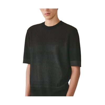 HERMES SS23 Black Striped Crewneck Short-Sleeve T-Shirt H357480HA02