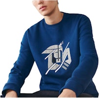 HERMES SS23 Blue Crewneck Sweatshirt with Animal Print H357780HA60 HERMES SS23 Blue Crewneck Sweatshirt with Animal Print H357780HA60