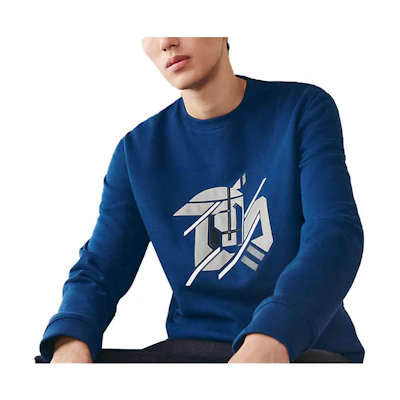 HERMES SS23 Blue Crewneck Sweatshirt with Animal Print H357780HA60