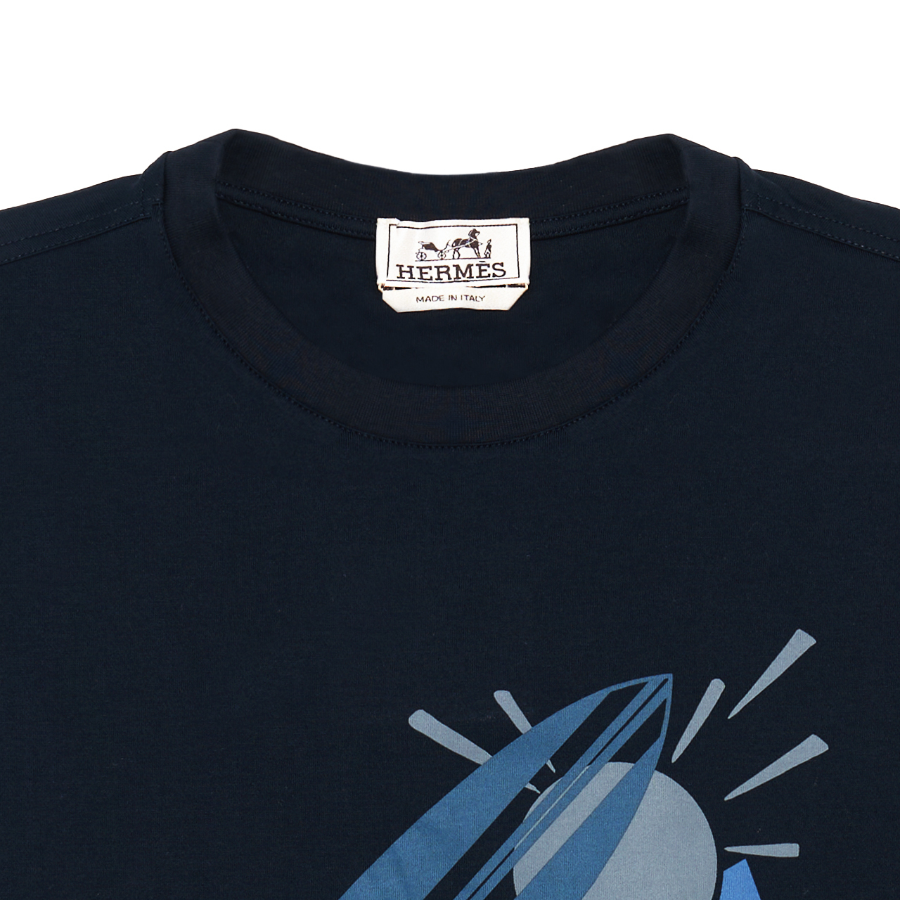 HERMES SS23  Blue Logo Print Crewneck T-Shirt H357940HA01ME 圖 13