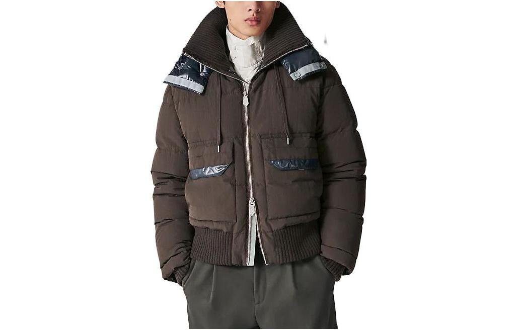 Order 에르메스 SS23 브라운 패치워크 후드 집업 재킷 H362620HG4T