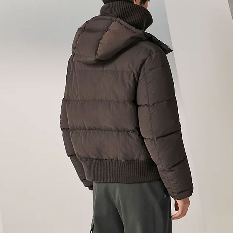 Purchase 에르메스 SS23 브라운 패치워크 후드 집업 재킷 H362620HG4T