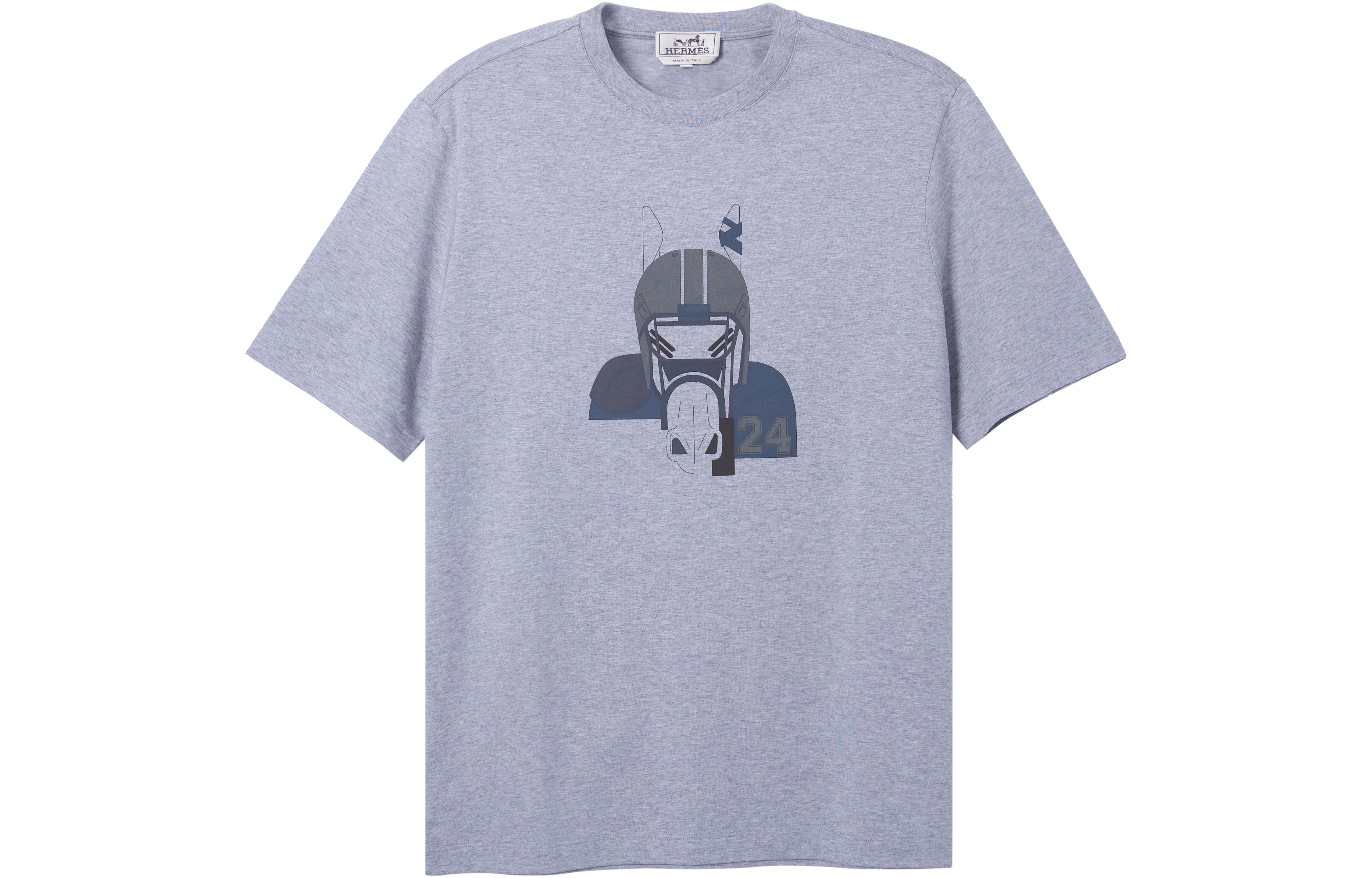 Order HERMES SS23  Cartoon Print Grey Short-Sleeve T-Shirt. H367970HA76