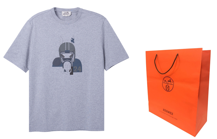 Shop HERMES SS23  Cartoon Print Grey Short-Sleeve T-Shirt. H367970HA76