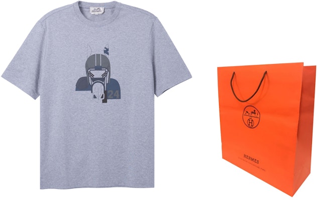 HERMES SS23 Cartoon Print Grey Short-Sleeve T-Shirt. H367970HA76 Shop HERMES SS23 Cartoon Print Grey Short-Sleeve T-Shirt. H367970HA76