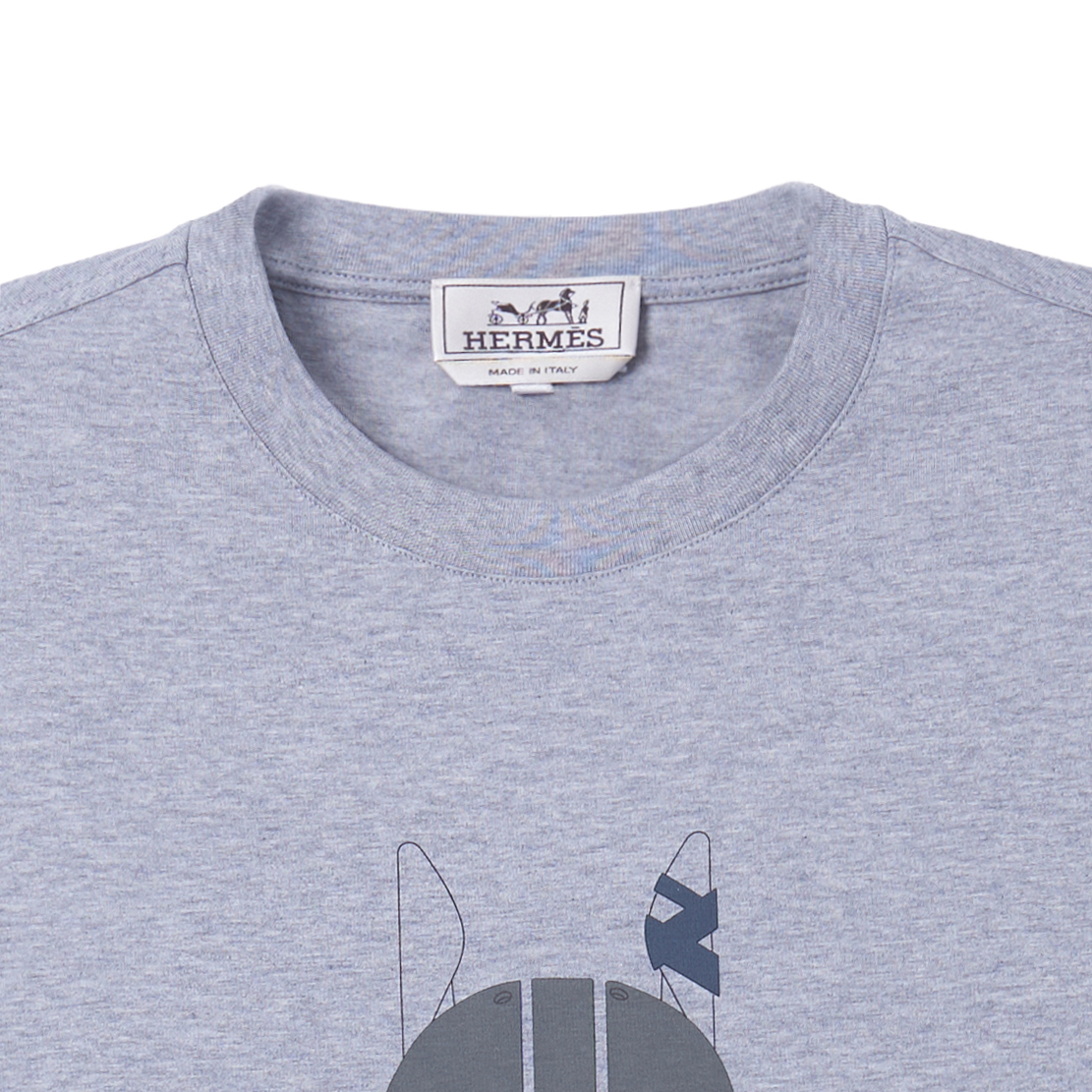 Details for HERMES SS23  Cartoon Print Grey Short-Sleeve T-Shirt. H367970HA76