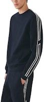 HERMES SS23 Contrast Stripe Navy Blue Crewneck Long Sleeve Sweatshirt H357740HA01 HERMES SS23 Contrast Stripe Navy Blue Crewneck Long Sleeve Sweatshirt H357740HA01