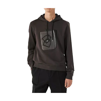 HERMES SS23 Geometric Pattern Hoodie Coffee Brown Long Sleeve H367800HA4TSM