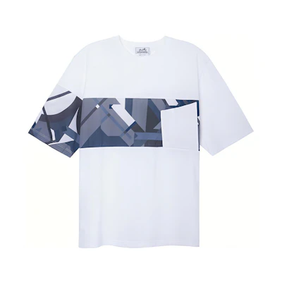 HERMES SS23 Geometric Print Short-Sleeve T-Shirt White H357915HA90