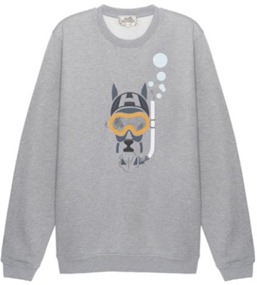 HERMES SS23 Kelabu Baju Lengan Panjang Cetakan Kartun. H357810HA1O Buy HERMES SS23 Kelabu Baju Lengan Panjang Cetakan Kartun. H357810HA1O