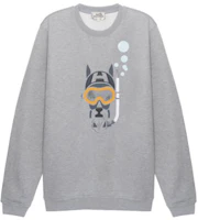 Order HERMES SS23 Grey Cartoon Print Crewneck Long Sleeve Sweatshirt. H357810HA1O