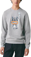 Shop HERMES SS23 Grey Cartoon Print Crewneck Long Sleeve Sweatshirt. H357810HA1O