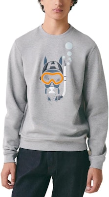 HERMES SS23 Kelabu Baju Lengan Panjang Cetakan Kartun. H357810HA1O Shop HERMES SS23 Kelabu Baju Lengan Panjang Cetakan Kartun. H357810HA1O