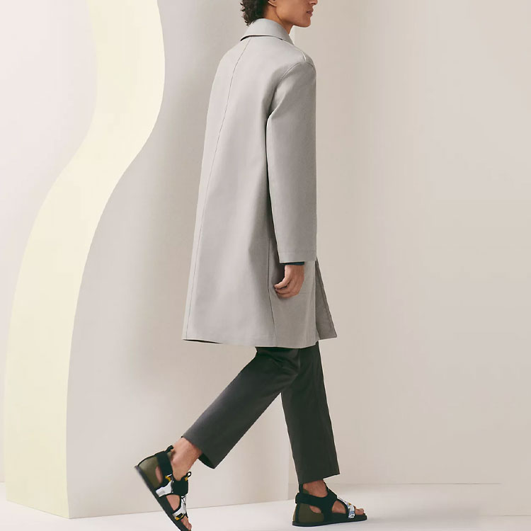 Lookbook HERMES SS23  Grey Colorblock Long Sleeve Trench Coat H351320H32P