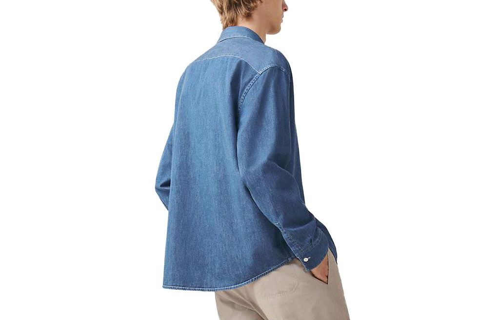 Lookbook HERMES SS23  Indigo Denim Jacket - Solid Button-Up Long Sleeve Shirt Style H356080HB50