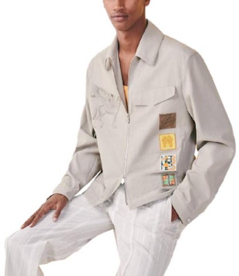 愛馬仕2023春夏淺灰動物紋襯衫外套 H352160HC2P Shop 愛馬仕2023春夏淺灰動物紋襯衫外套 H352160HC2P