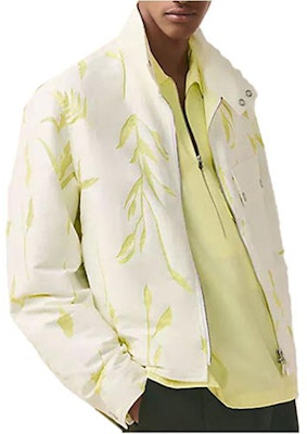 HERMES SS23 Light Yellow Botanical Print Jacket. H352220HD3H Order HERMES SS23 Light Yellow Botanical Print Jacket. H352220HD3H