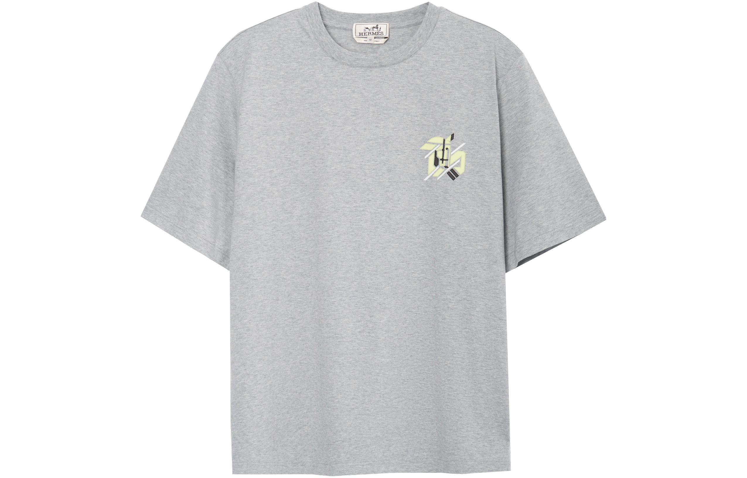 HERMES SS23  Logo Patch Crewneck Short Sleeve T-Shirt Light Grey. H357925HA76 圖 2