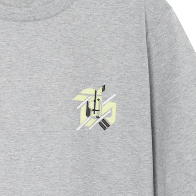 HERMES SS23 Kaos Pendek Crewneck Logo Patch Abu Muda. H357925HA76 Cheap HERMES SS23 Kaos Pendek Crewneck Logo Patch Abu Muda. H357925HA76