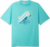 HERMES SS23 Logo Print Short Sleeve T-Shirt Light Blue H357940HA0R HERMES SS23 Logo Print Short Sleeve T-Shirt Light Blue H357940HA0R
