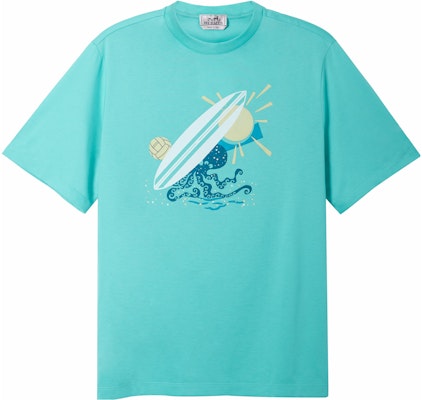 HERMES SS23 Camiseta Azul Claro con Logo de Manga Corta H357940HA0R Order HERMES SS23 Camiseta Azul Claro con Logo de Manga Corta H357940HA0R