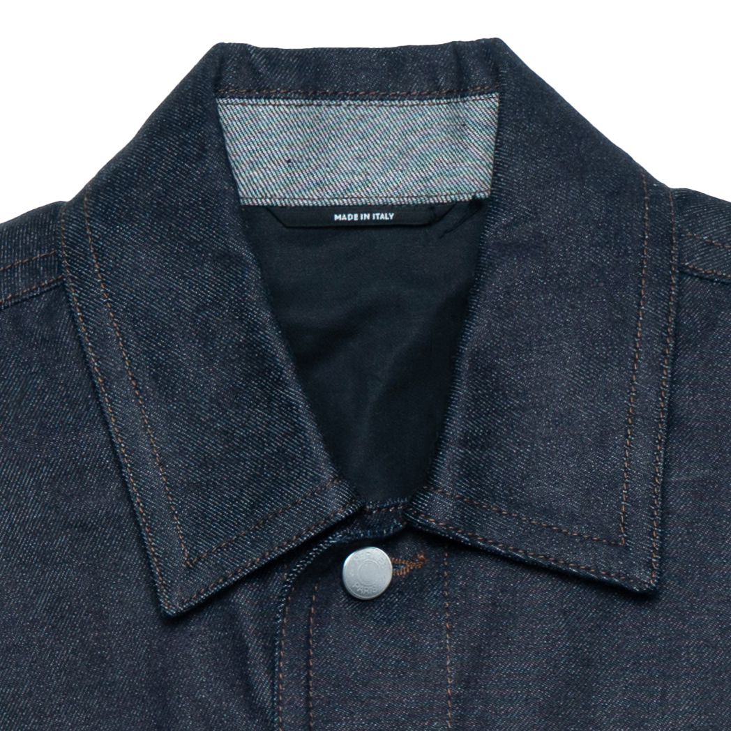 Cheap HERMES SS23  Navy Blue Logo Embroidered Denim Jacket H352180HM60