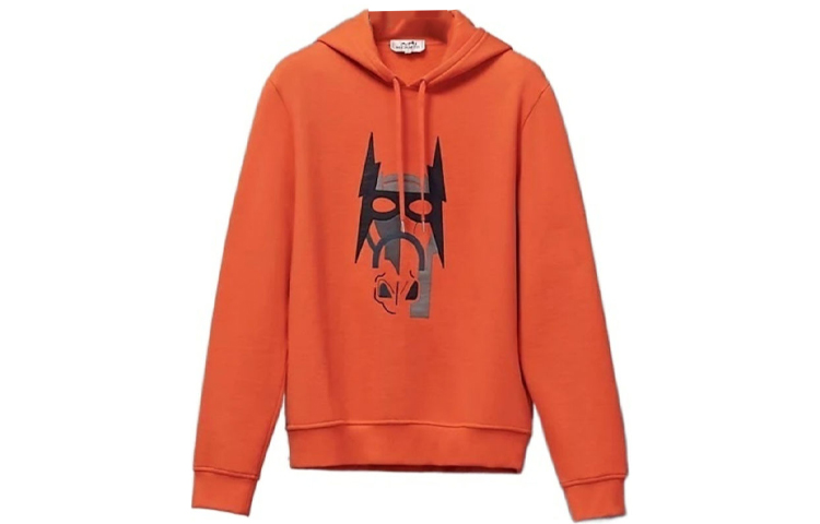 HERMES SS23  Orange Hoodie with Horsehead Print Design. H267690HA0S