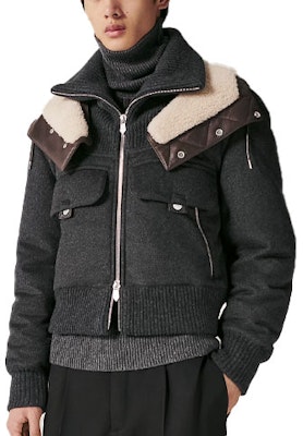 HERMES SS23 Patchwork Hooded Casual Jacket Deep Gray. H362040HA83 Buy HERMES SS23 Patchwork Hooded Casual Jacket Deep Gray. H362040HA83