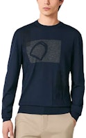 HERMES SS23 Patterned Crewneck Knit Sweater Navy Blue H367035HA01 HERMES SS23 Patterned Crewneck Knit Sweater Navy Blue H367035HA01