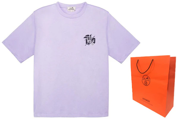 HERMES SS23 紫色標誌貼布短袖圓領T恤 H357925HA4F Shop HERMES SS23 紫色標誌貼布短袖圓領T恤 H357925HA4F