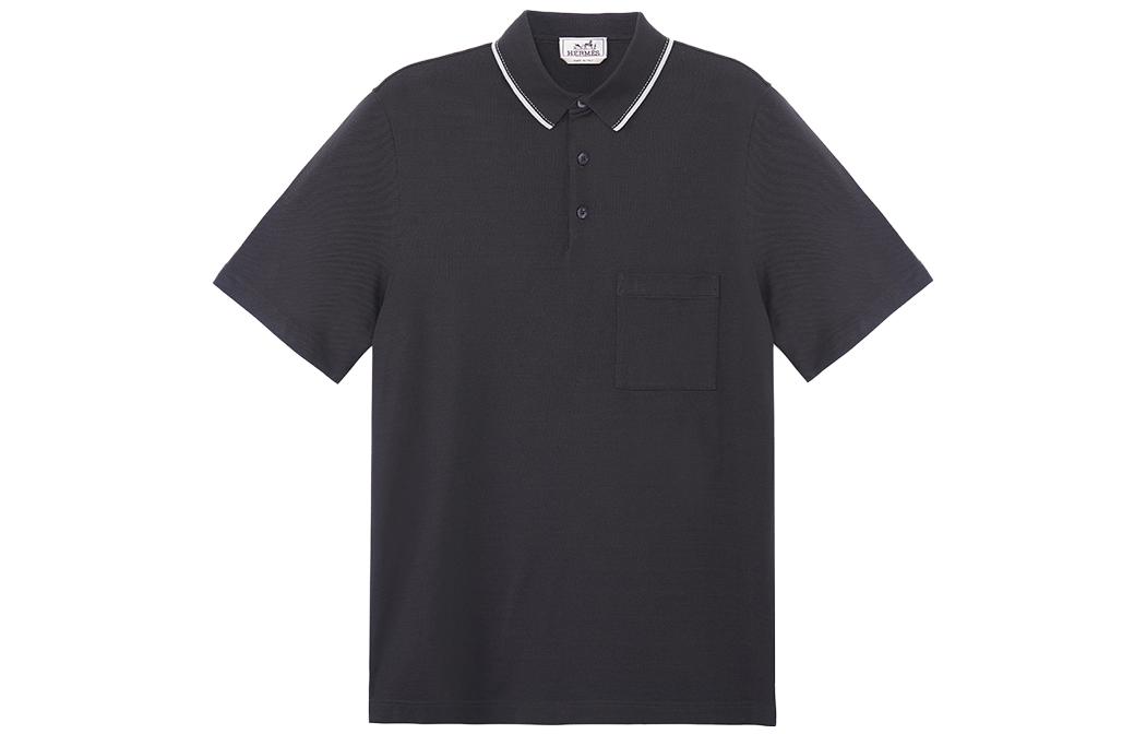Order HERMES SS23 Polo Negro Casual de Manga Corta para Hombre. H357950HA11