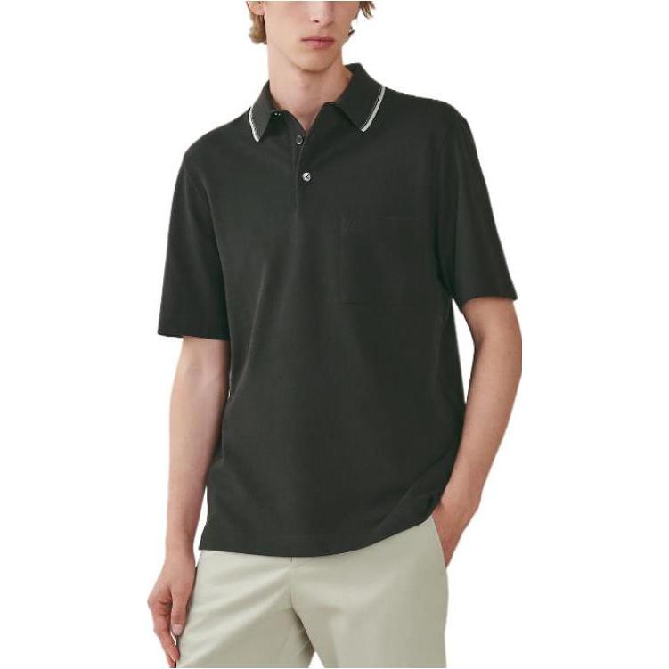 Shop HERMES SS23 Polo Negro Casual de Manga Corta para Hombre. H357950HA11