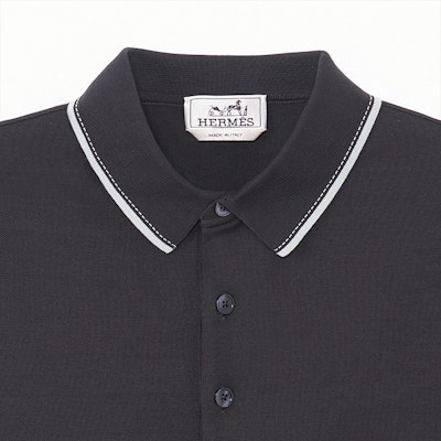 HERMES SS23 Polo Negro Casual de Manga Corta para Hombre. H357950HA11 Sizing HERMES SS23 Polo Negro Casual de Manga Corta para Hombre. H357950HA11