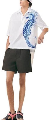 HERMES SS23 Kemeja Kotak Lengan Pendek Cetak Grafik Putih. H356600HH90 Shop HERMES SS23 Kemeja Kotak Lengan Pendek Cetak Grafik Putih. H356600HH90