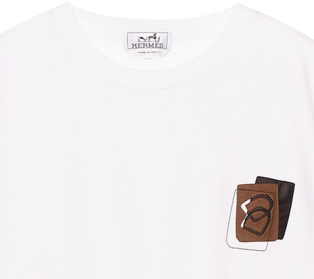 에르메스 SS23 화이트 플레인 가죽 패치 크루넥 반팔 티셔츠 H367940HA90 Purchase 에르메스 SS23 화이트 플레인 가죽 패치 크루넥 반팔 티셔츠 H367940HA90