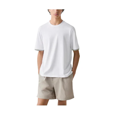 HERMES SS23 White Solid Crewneck Short Sleeve T-Shirt. H357930HA90