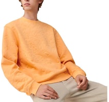 HERMES SS23 Yellow Crewneck Pullover Sweater with Subtle Pattern. H357860HA4H HERMES SS23 Yellow Crewneck Pullover Sweater with Subtle Pattern. H357860HA4H