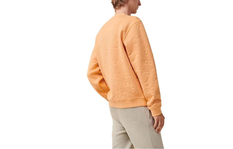 Lookbook 에르메스 SS23 옐로우 크루넥 니트 스웨터 - 은은한 패턴. H357860HA4H