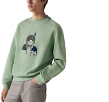 HERMES SS23 Animal Print Graphic Crewneck Long Sleeve Sweatshirt Green H367820HA4M HERMES SS23 Animal Print Graphic Crewneck Long Sleeve Sweatshirt Green H367820HA4M