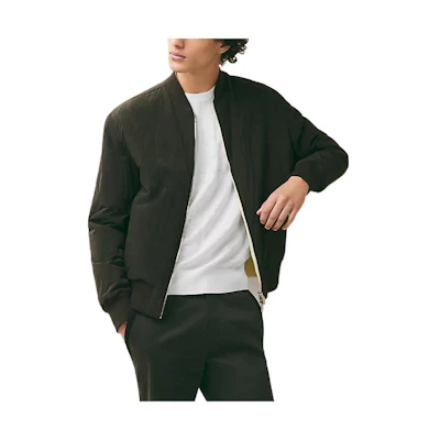 Hermes SS23 Black Solid Color Baseball Collar Double-Zip Jacket H352720HJYA