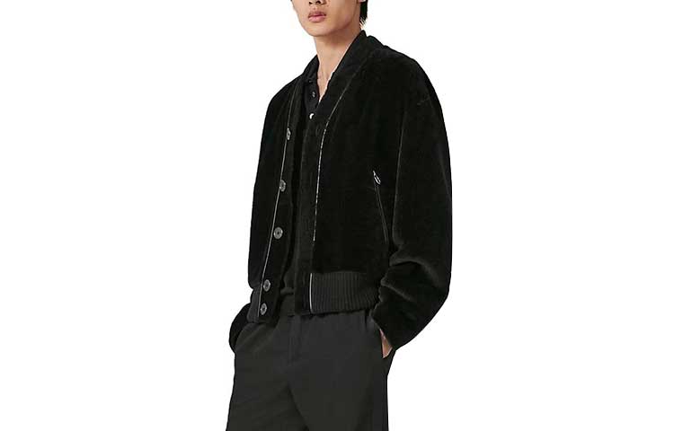 Hermes SS23 Black Solid V-Neck Wool Jacket H363580HG02