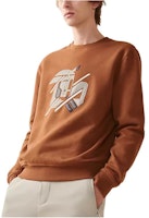 HERMES SS23 Brown Crewneck Sweatshirt with Animal Print for Men. H357780HA4J HERMES SS23 Brown Crewneck Sweatshirt with Animal Print for Men. H357780HA4J