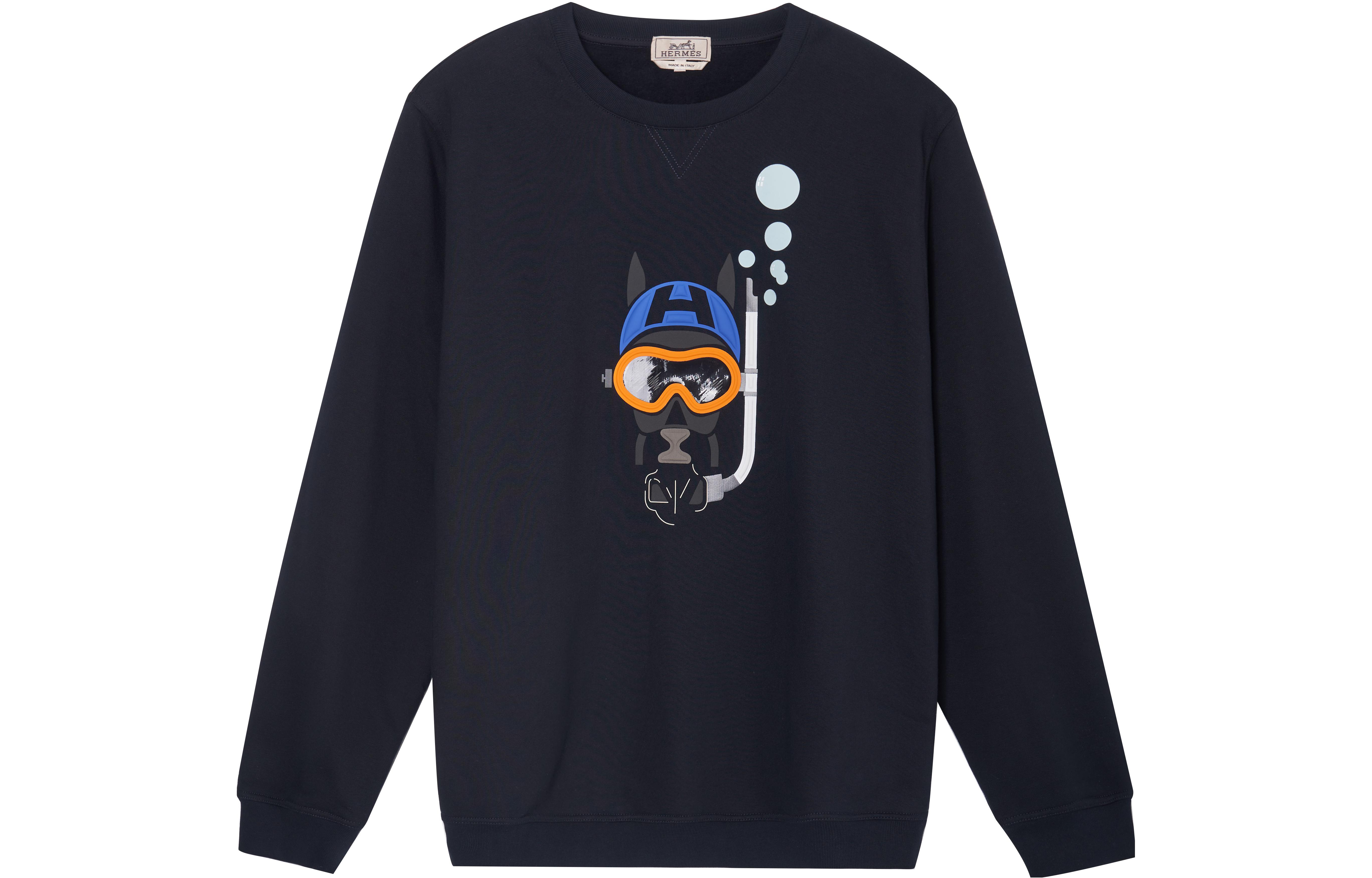 Order HERMES SS23 Baju Kartun Kuda Cetak Lelaki Biru Langit. H357810HA01