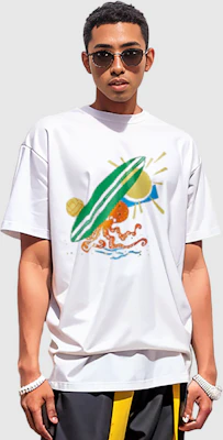 HERMES SS23 Cartoon Print Colorblock Crewneck Short Sleeve T-Shirt White Men H357940HA90 Sizing HERMES SS23 Cartoon Print Colorblock Crewneck Short Sleeve T-Shirt White Men H357940HA90