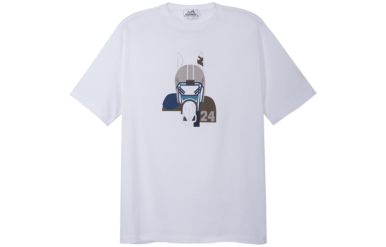 HERMES SS23 Cartoon Print Short Sleeve T-Shirt White  Tee H367970HA90