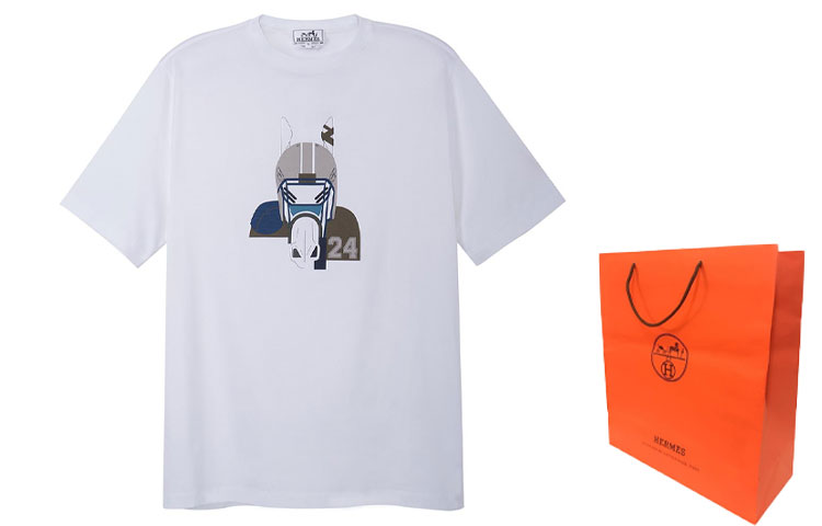 Shop HERMES SS23 Cartoon Print Short Sleeve T-Shirt White  Tee H367970HA90