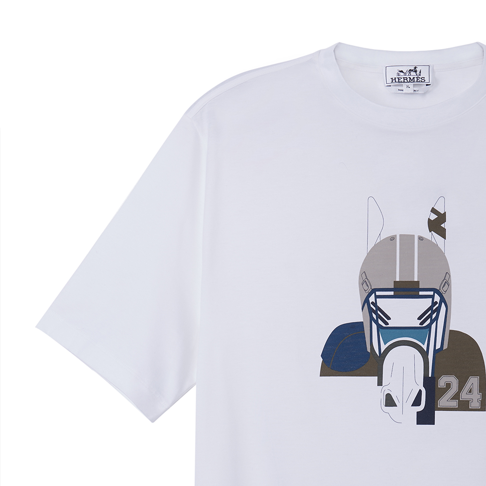 Purchase HERMES SS23 Cartoon Print Short Sleeve T-Shirt White  Tee H367970HA90