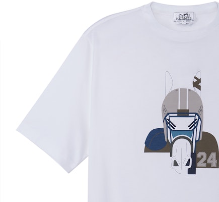 HERMES SS23 Cartoon Print Short Sleeve T-Shirt White Tee H367970HA90 Purchase HERMES SS23 Cartoon Print Short Sleeve T-Shirt White Tee H367970HA90