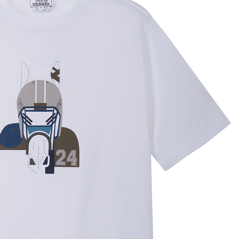 Details for HERMES SS23 Cartoon Print Short Sleeve T-Shirt White  Tee H367970HA90